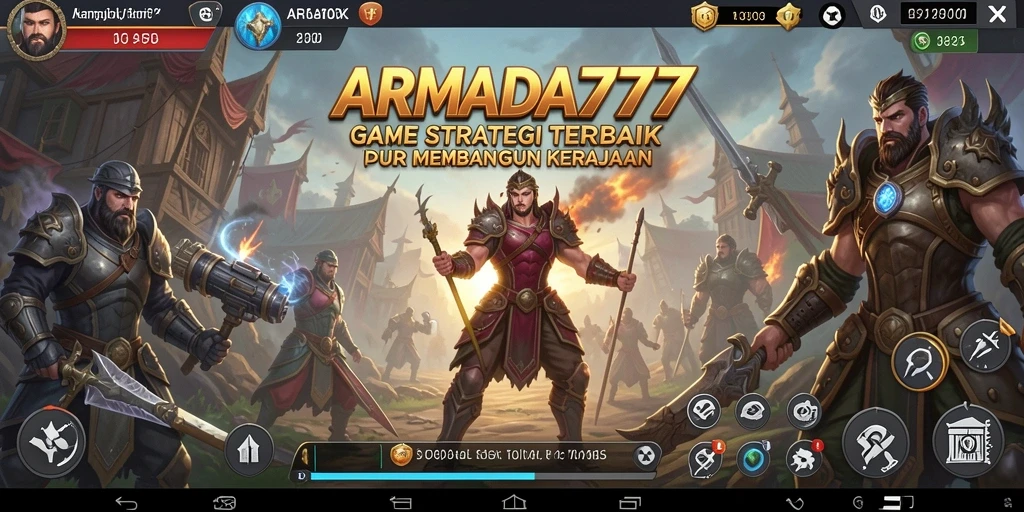 Gameplay seru ARMADA777 saat membangun dan menyerang kerajaan.