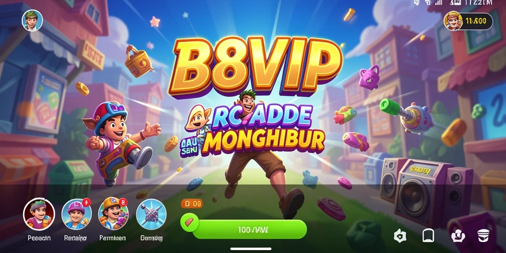 Screenshot utama B8VIP menampilkan aksi seru dalam gameplay Arcade.