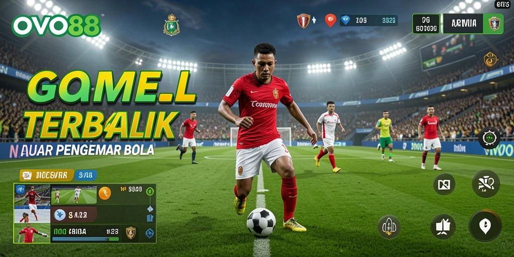 Tampilan gameplay OVO88 yang menarik dengan aksi sepak bola seru.
